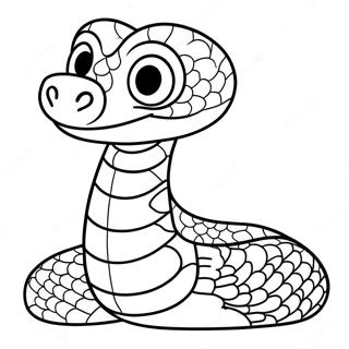 Friendly Cartoon Snake With Big Eyes Coloring Page 12941-2829