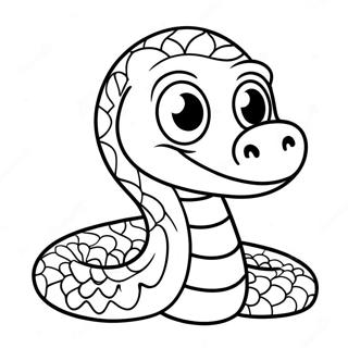 Friendly Cartoon Snake With Big Eyes Coloring Page 12941-2830