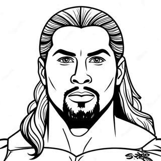 Powerful Roman Reigns Wwe Coloring Page 129430-62623