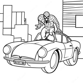 Spiderman Car Coloring Page 129479-62650