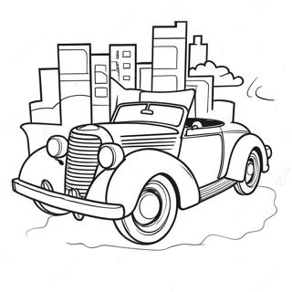Spiderman In A Classic Car Coloring Page 129482 62662
