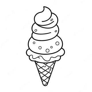 Vibrant Rainbow Sprinkle Ice Cream Cone Coloring Page 129534-62708