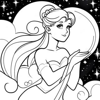 Princess Serenity In Celestial Background Coloring Page 129560-62725