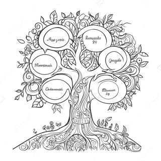 Colorful Family Tree Coloring Page 129583-62733