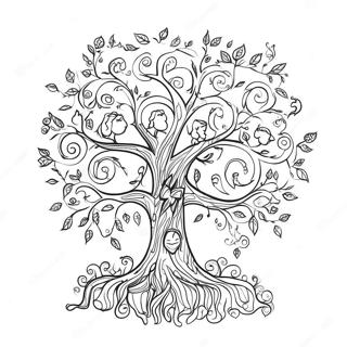 Colorful Family Tree Coloring Page 129583-62734