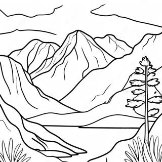 Realistic Mountain Coloring Pages