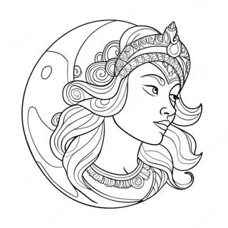 Moon Goddess Coloring Pages