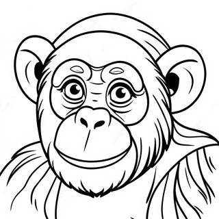 Chimpanzee Coloring Pages