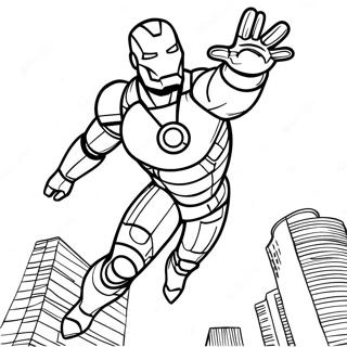 Iron Man Flying High Coloring Page 129764-62877