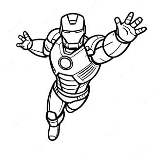Iron Man Flying High Coloring Page 129764-62880