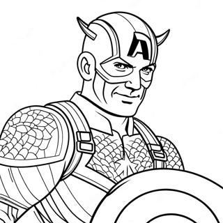 Captain America Holding Shield Coloring Page 129765-62882