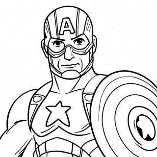 Captain America Holding Shield Coloring Page 129765-62883