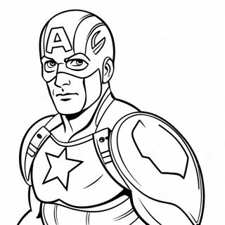 Captain America Holding Shield Coloring Page 129765-62884