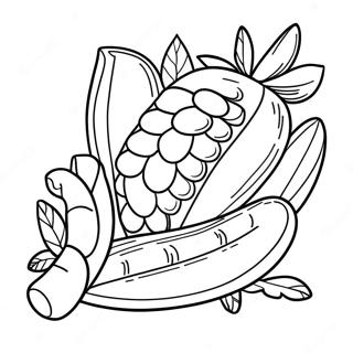 Rainbow Corn Coloring Page 129787-62890