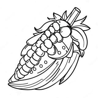 Rainbow Corn Coloring Page 129787-62891