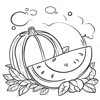 Bright Sunny Day With Melons Coloring Page 129814-62913