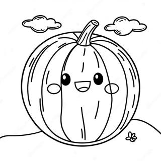 Smiling Melon Under A Sunny Sky Coloring Page 129817-62928