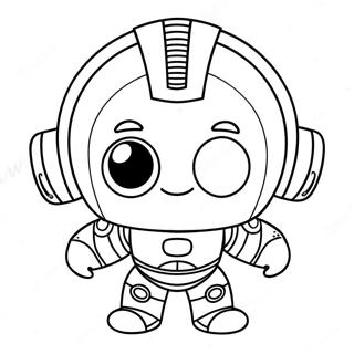 Cute Cartoon Cyborg Coloring Page 129996-63062