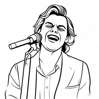 Harry Styles Singing Coloring Page 130147-63174