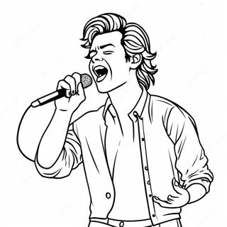 Harry Styles Singing Coloring Page 130147-63175