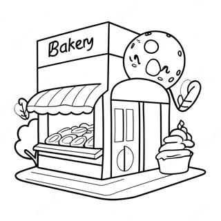 Cute Bakery Shop Coloring Page 130251-63254