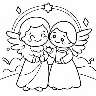 Angelic Christmas Scene Coloring Page 130276 63275