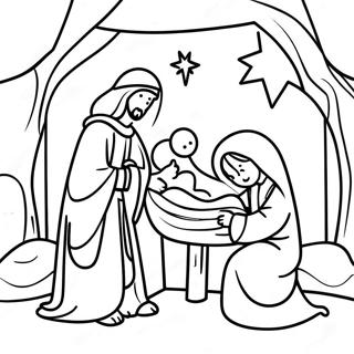Nativity Scene With Baby Jesus Coloring Page 130277 63277