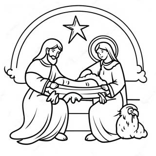 Nativity Scene With Baby Jesus Coloring Page 130277 63278