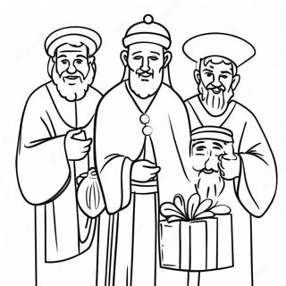 Wise Men Bringing Gifts Coloring Page 130279 63285