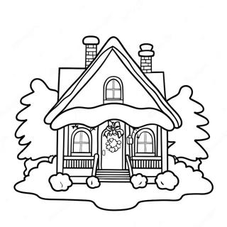 Christmas House Coloring Pages