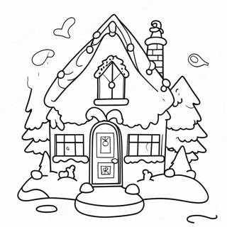 Cozy Christmas House Coloring Page 130430-63393