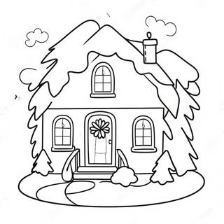 Cozy Christmas House Coloring Page 130430-63394