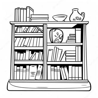 Colorful Bookshelf Coloring Page 130481 63436