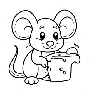 Adorable Mouse With Cheese Coloring Page 130506-63454