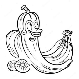 Banana Eats Coloring Pages