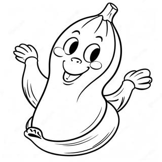 Happy Banana Eating A Slice Coloring Page 130532-63473