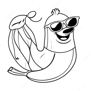 Silly Banana With Sunglasses Coloring Page 130533-63480