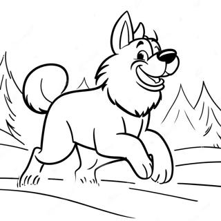 Balto Running Through The Snow Coloring Page 130560-63503