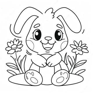 Cute Bonnie With Flowers Coloring Page 130584-63514