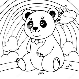 Majestic Unicorn Panda With Rainbow Background Coloring Page 130792-63681