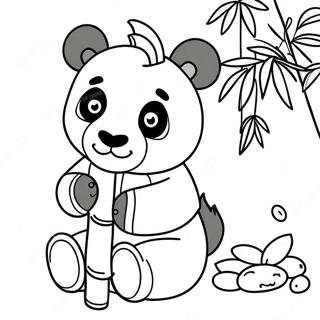 Adorable Unicorn Panda Eating Bamboo Coloring Page 130793 63685