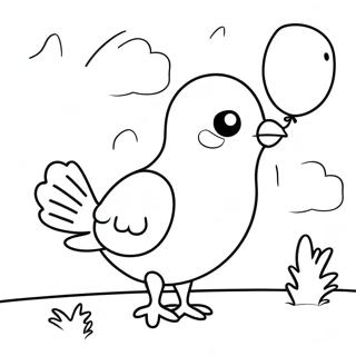 Silly Pigeon With Colorful Balloons Coloring Page 130894-63753