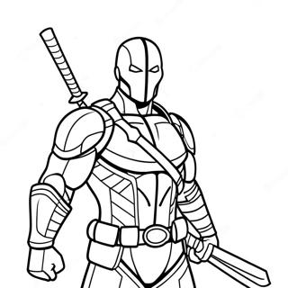 Deathstroke With Sword Coloring Page 130998-63836