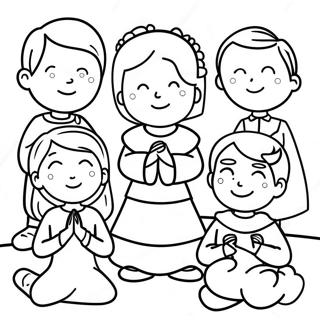 Thankful Children Praying Coloring Page 131024-63853