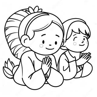 Thankful Children Praying Coloring Page 131024-63854