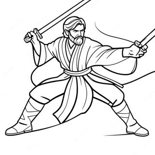 Obi Wan Kenobi Lightsaber Duel Coloring Page 131050-63877