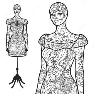 Elegant Mannequin Display Coloring Page 131154-63956
