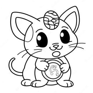 Meowth With A Coin On Its Head Coloring Page 131205-63994