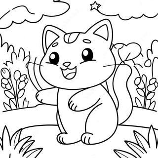 Happy Meowth In A Garden Coloring Page 131207-64003