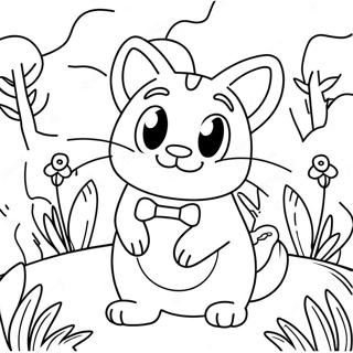 Happy Meowth In A Garden Coloring Page 131207-64004